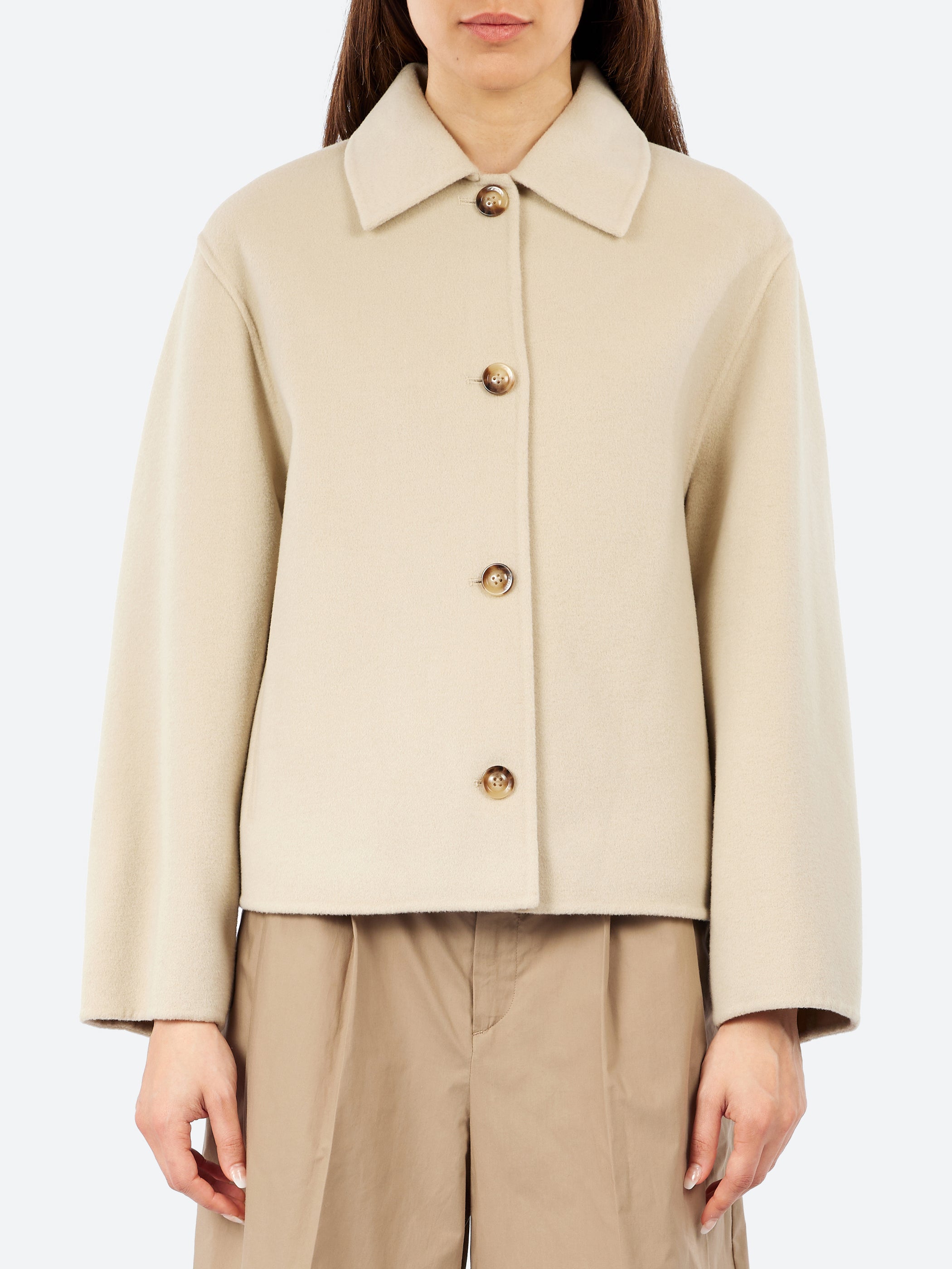 Gyoda Short Double-Faced Wool Coat