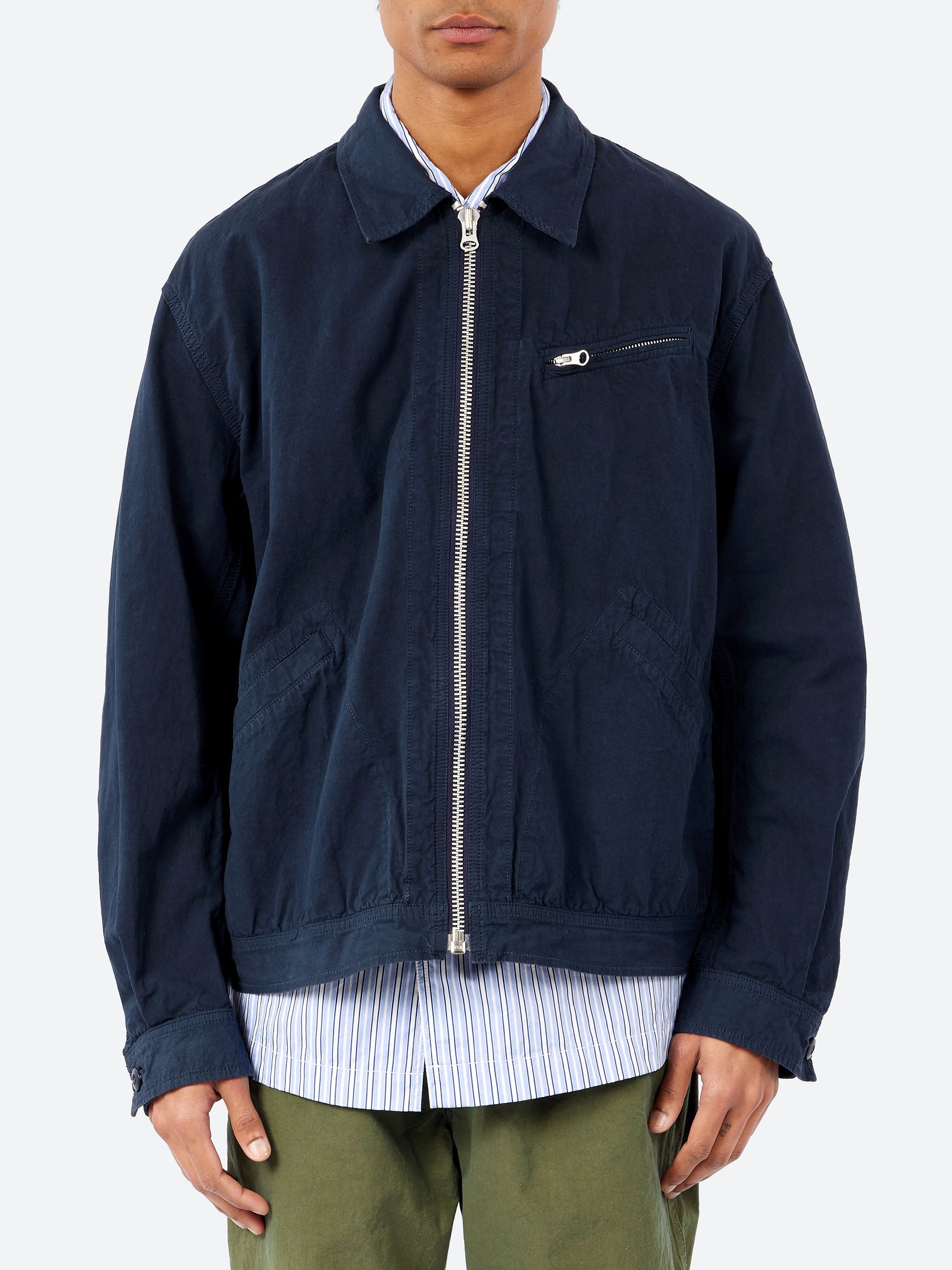 Cotton Hemp Weather Short Zip-Up Jacket