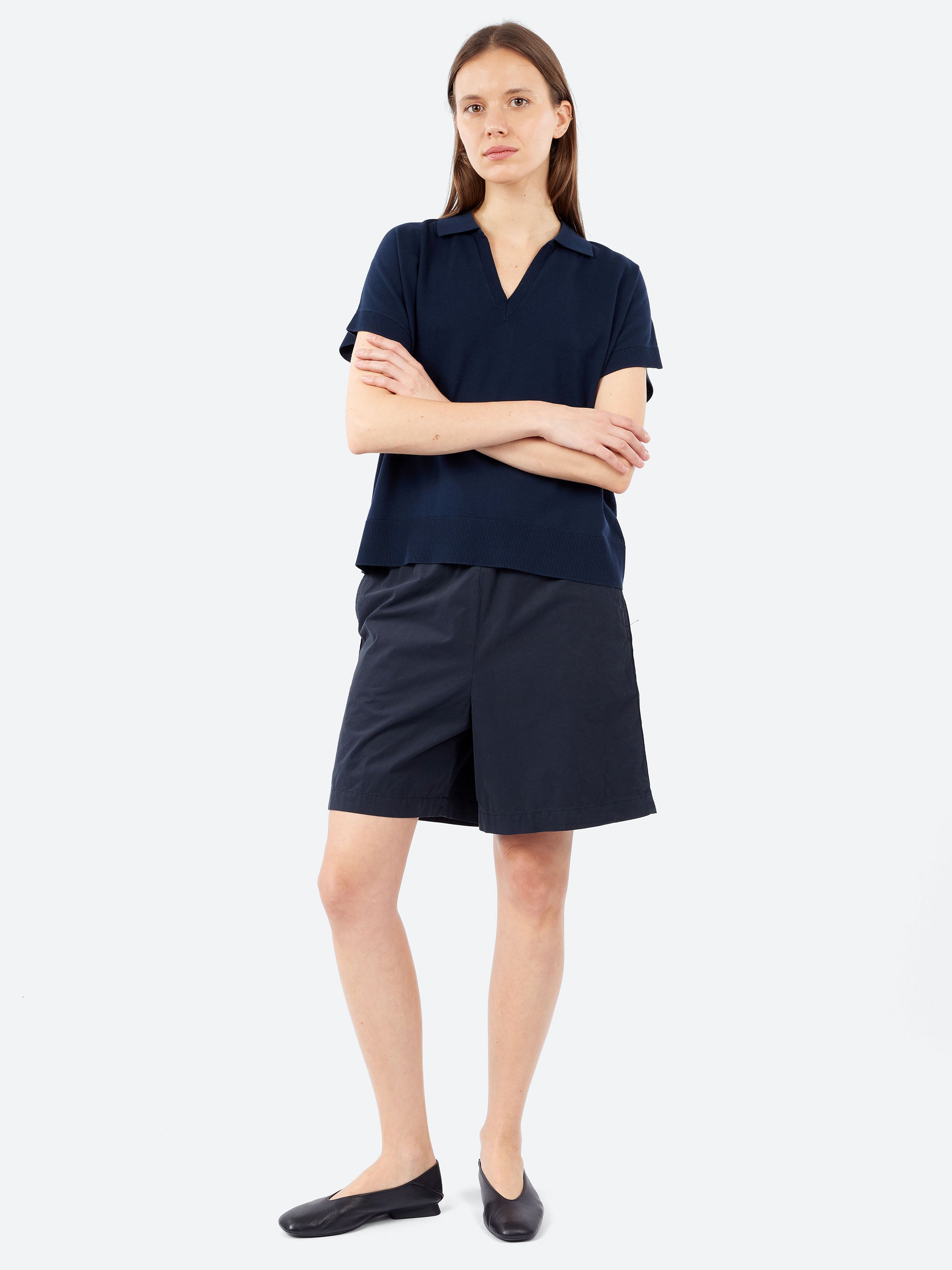 V-Neck Sweater with Collar