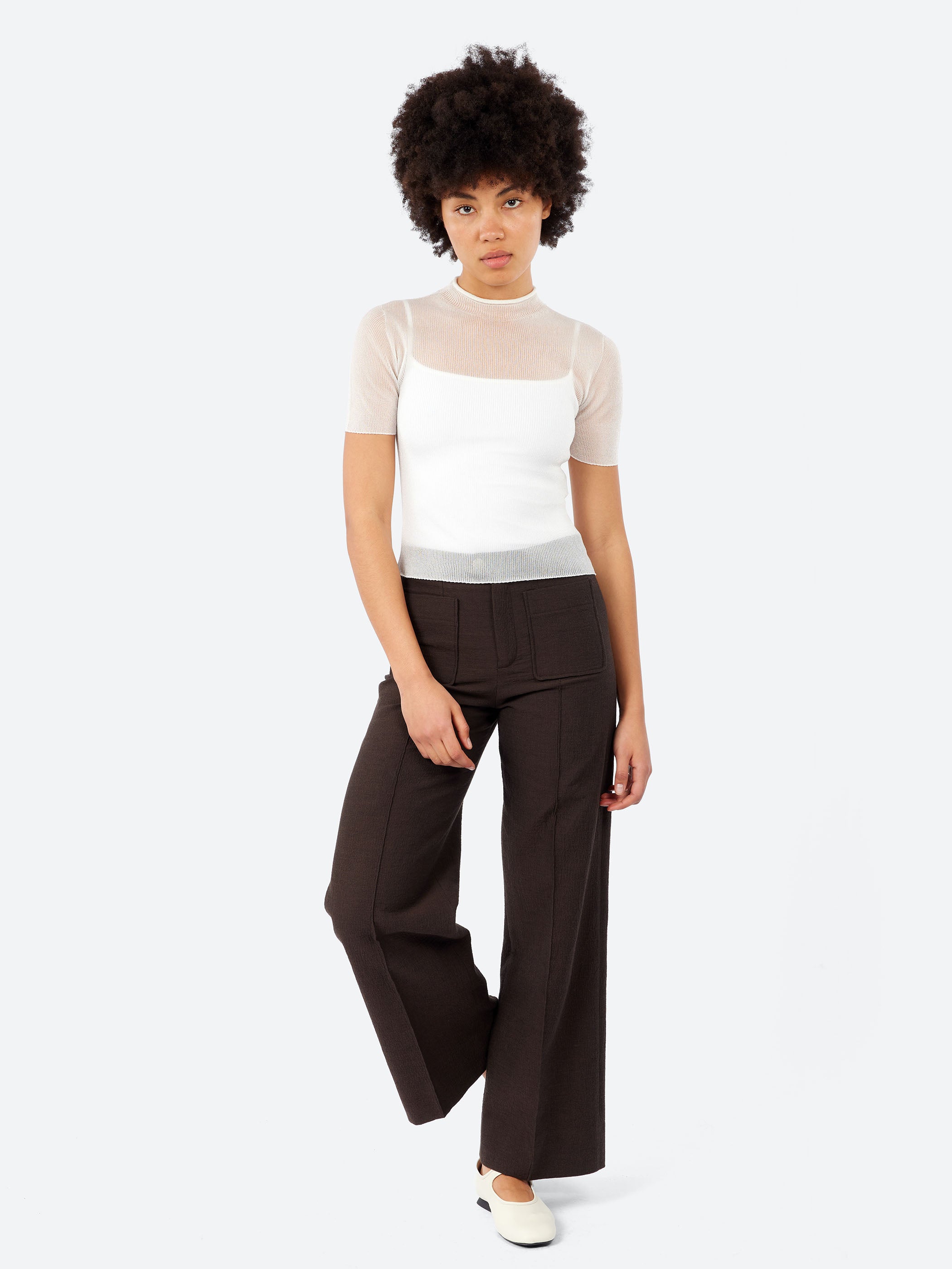 Portrait Lucent Short Sleeve Top
