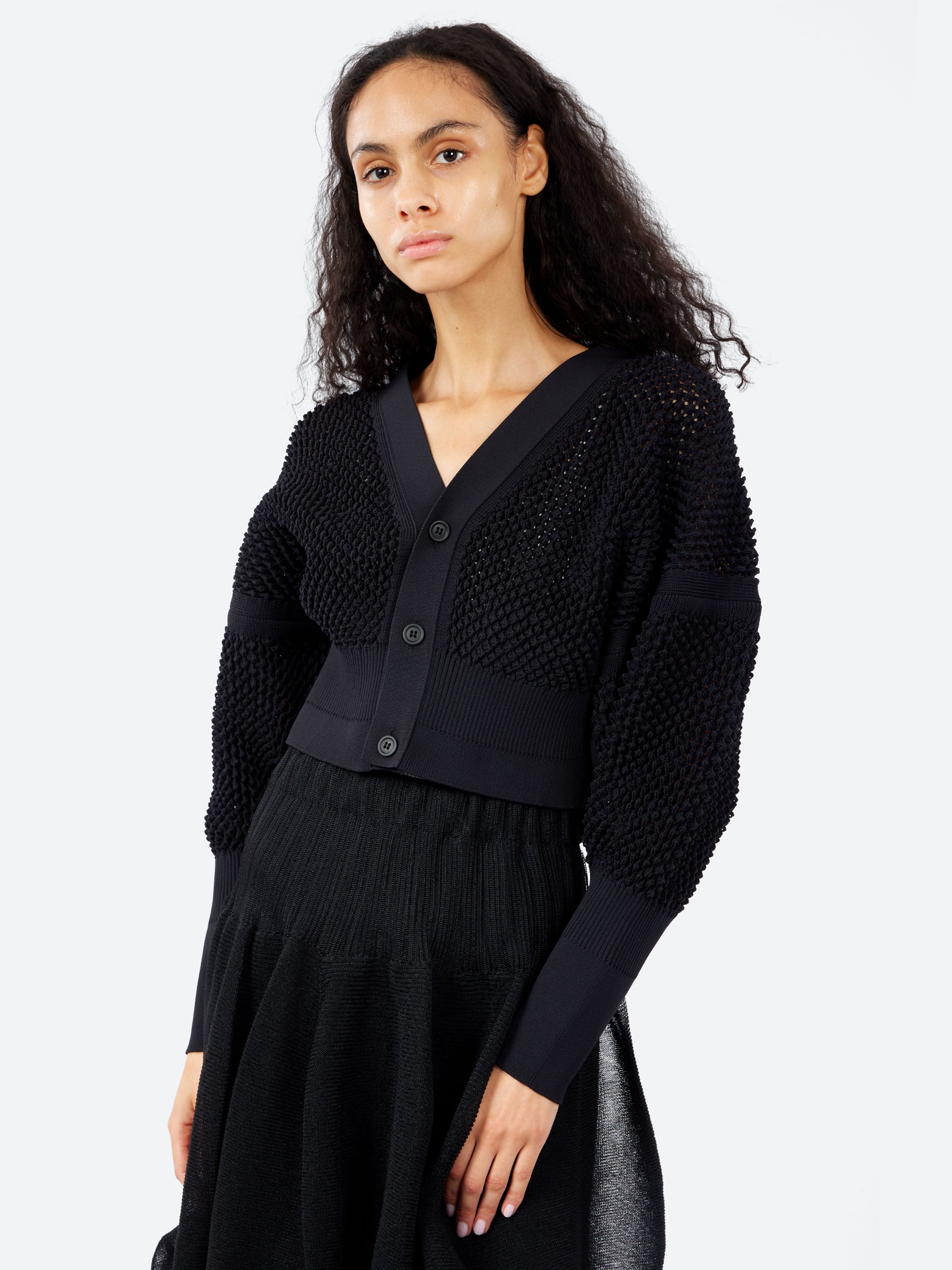 Lattice Cropped Cardigan