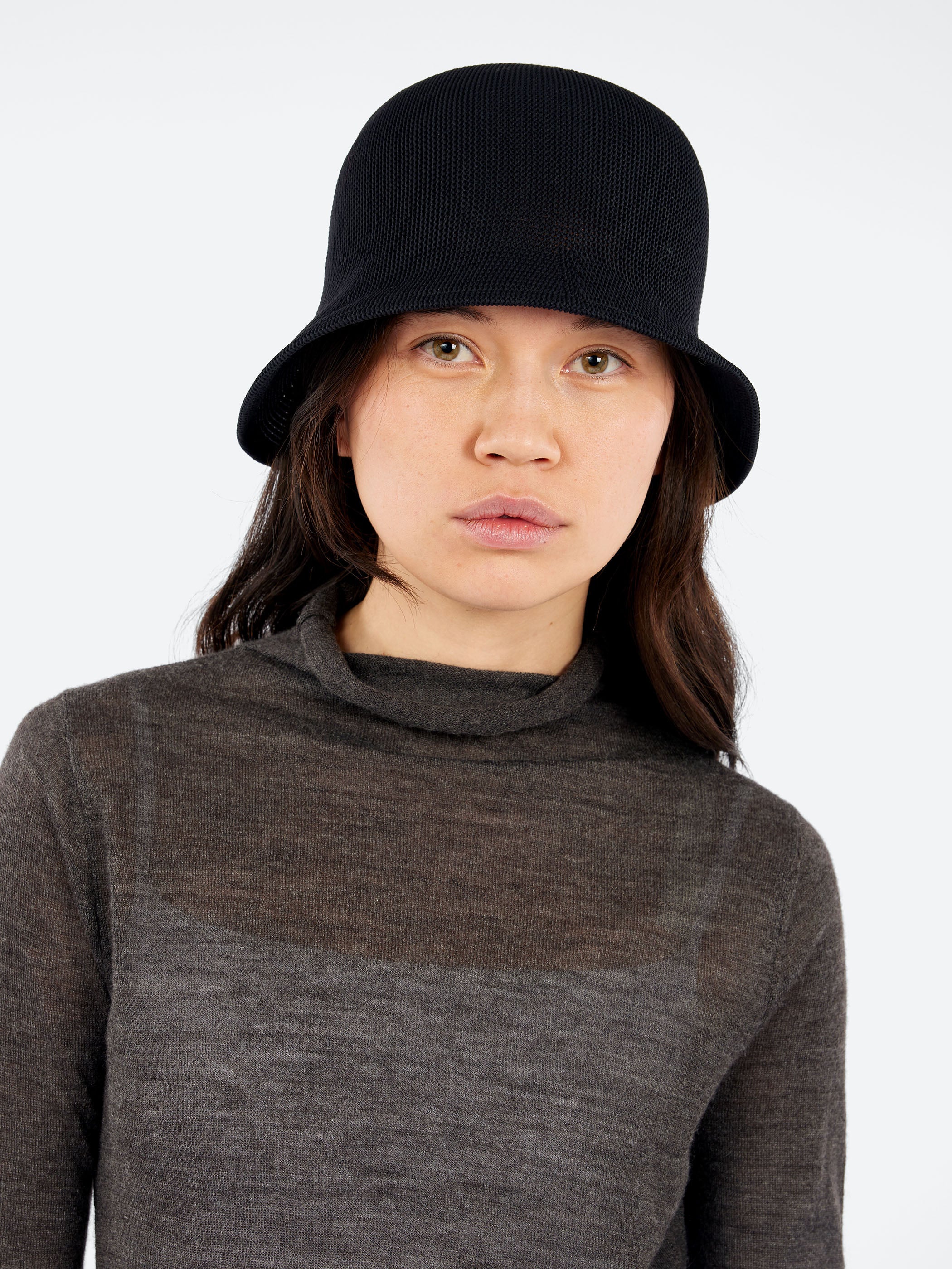 Mesh Knit Asymmetric Hat