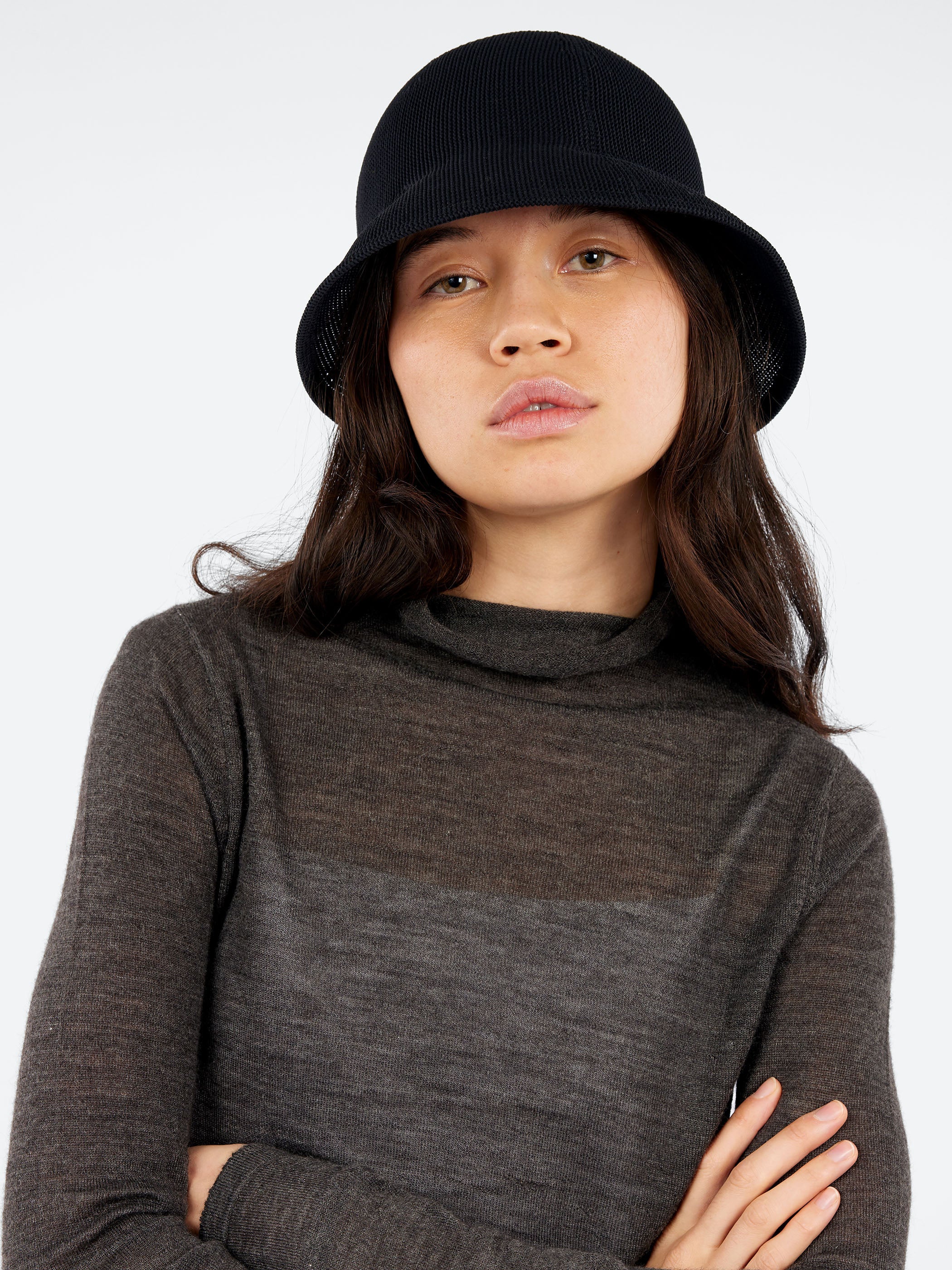 Mesh Knit Asymmetric Hat