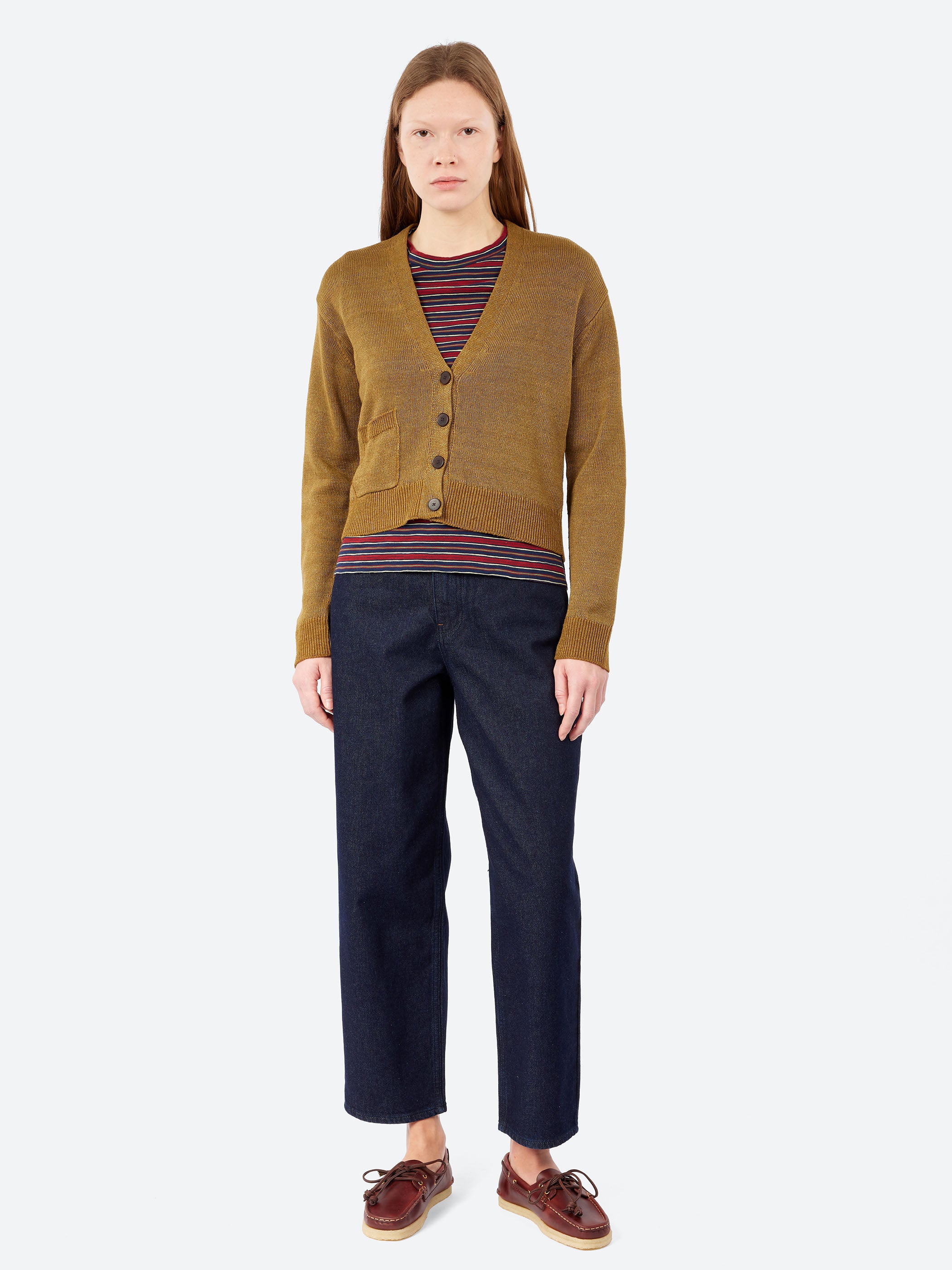 Wool Linen Patch Pocket Cardigan