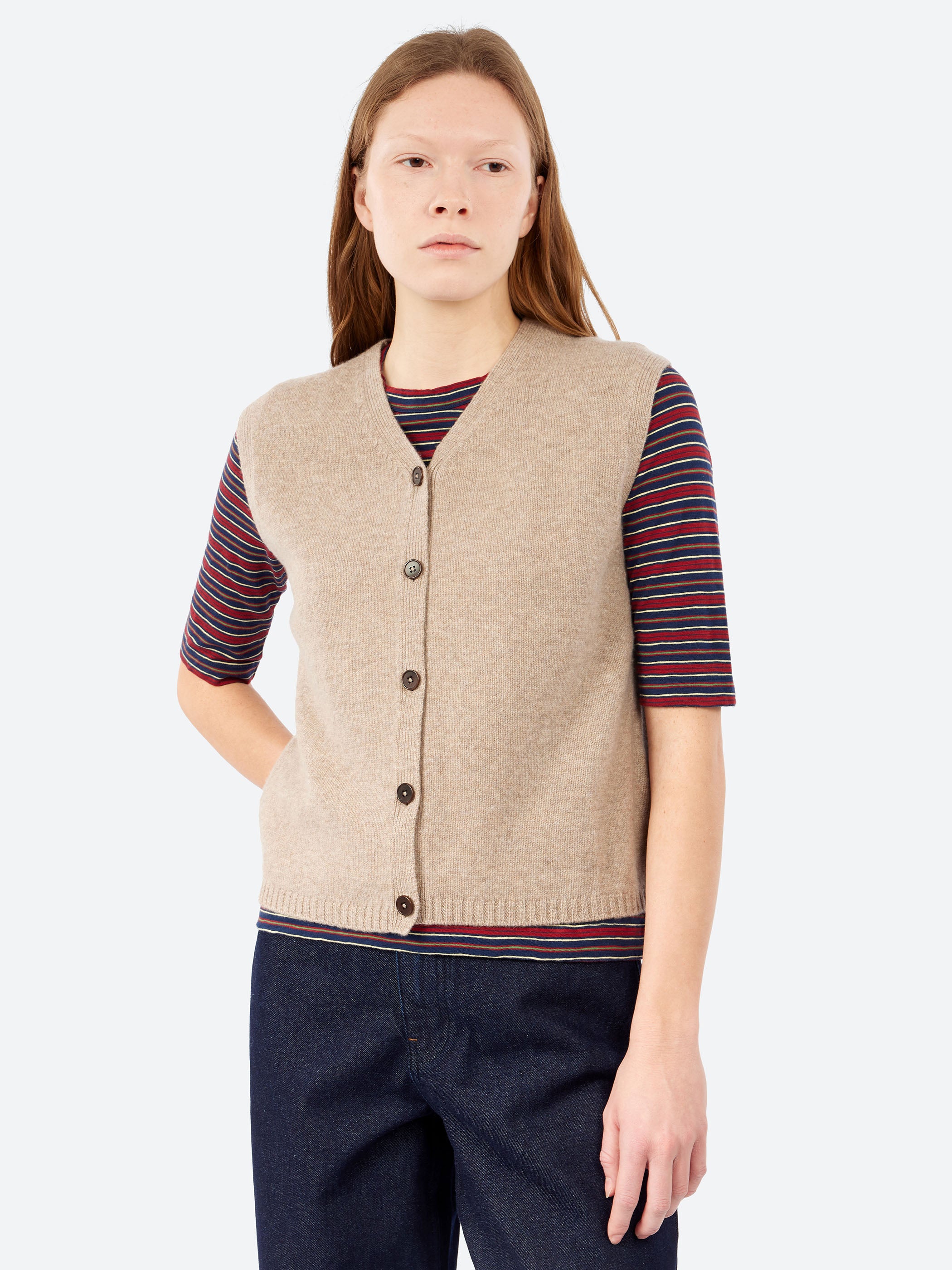 Wool Cashmere V-Neck Tank