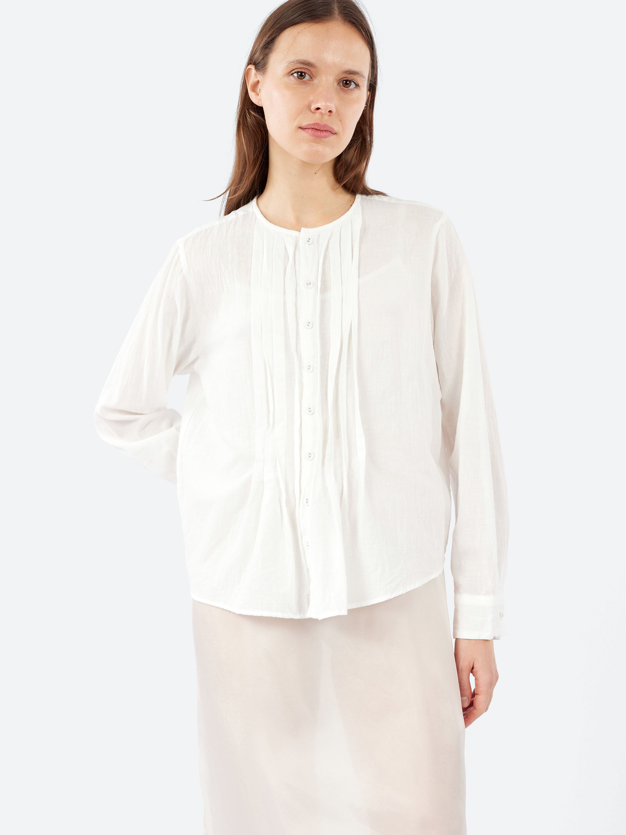 Chambray Long Sleeve Blouse