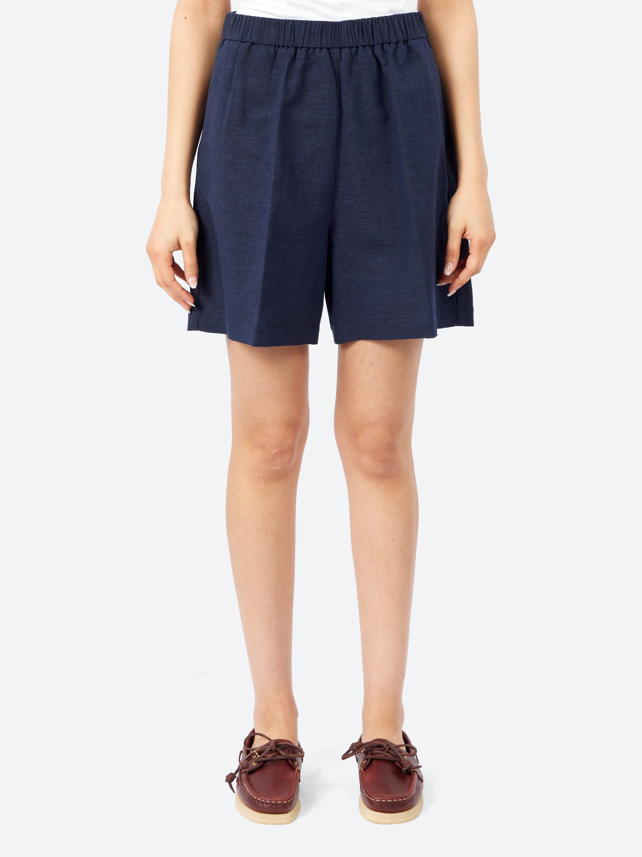 Linen and Cotton Panama Weave Shorts