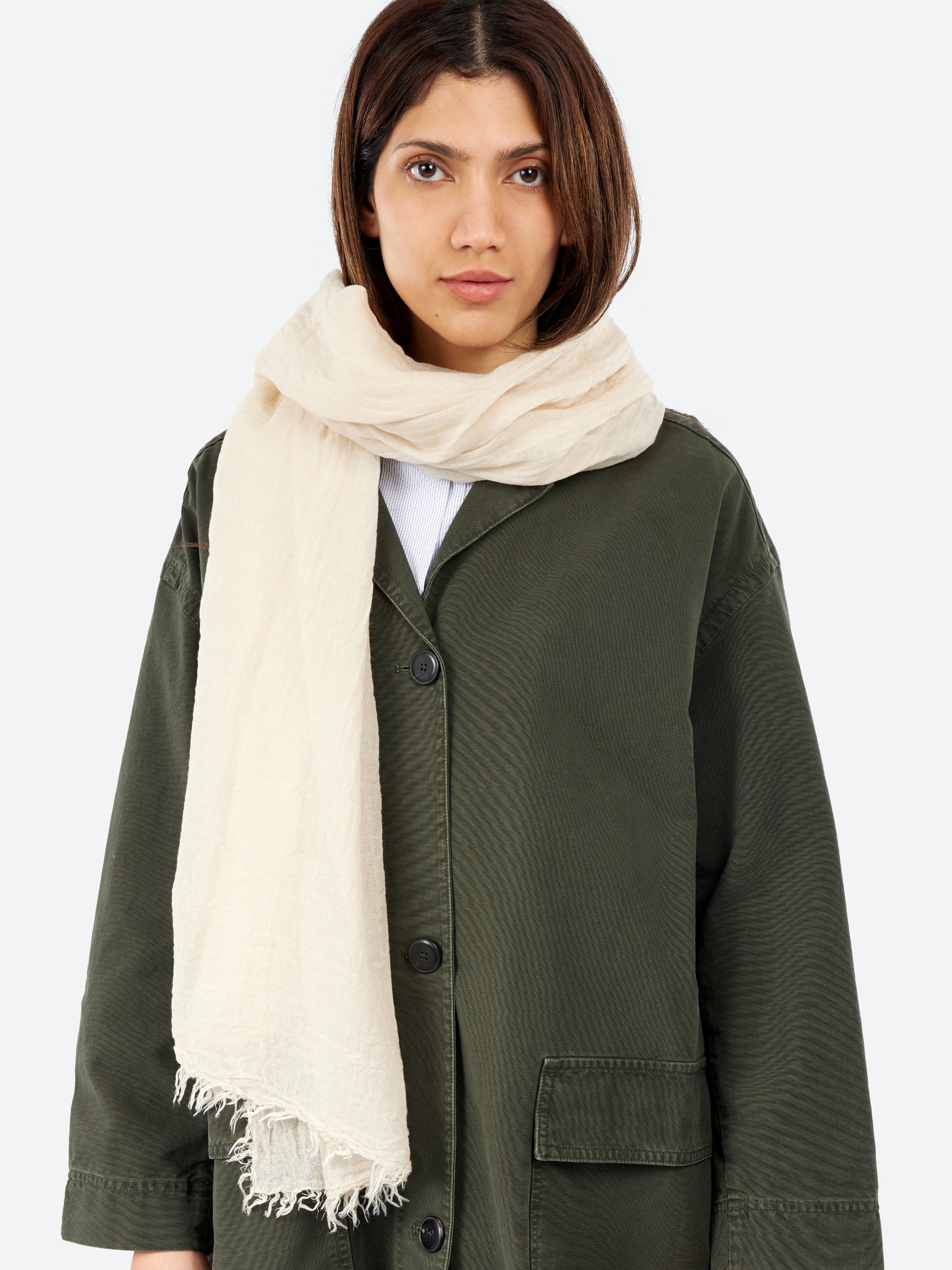 Tencel and Melange Wool Drill Scarf