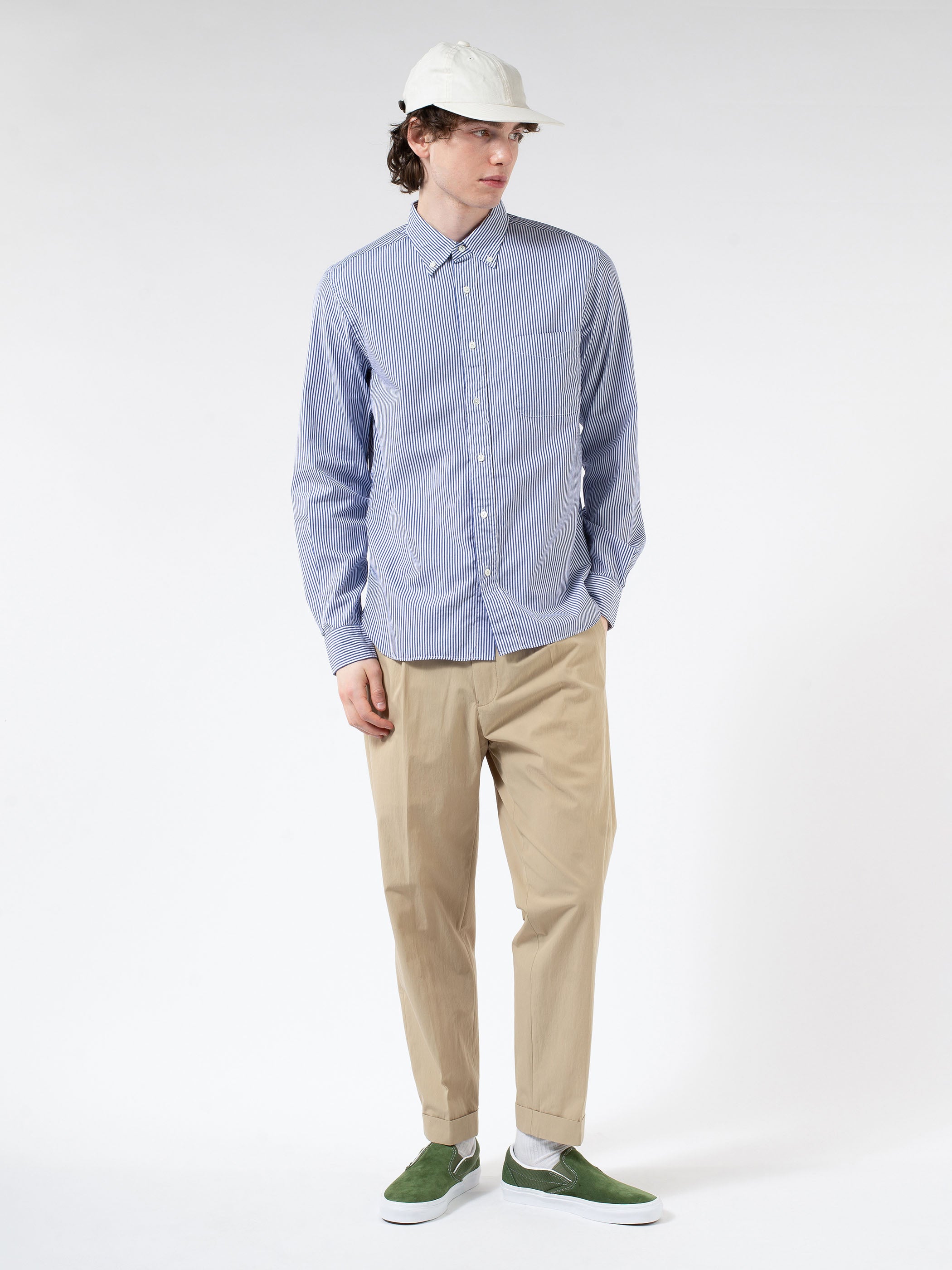 Cotton Broad London Stripe Button Down Shirt