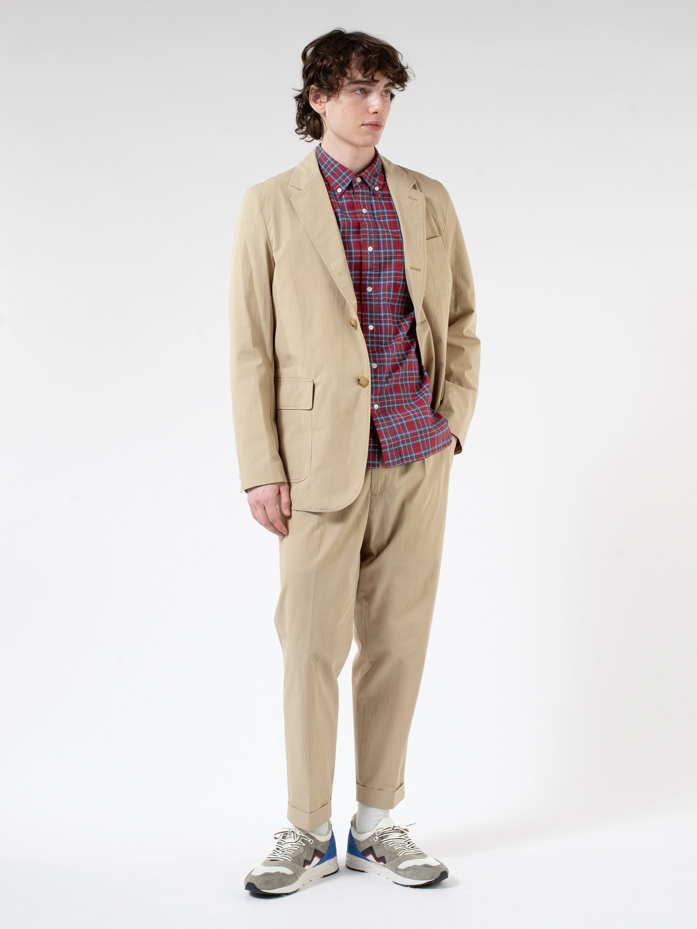 1 Pleat Comfort Cloth Travel Trousers