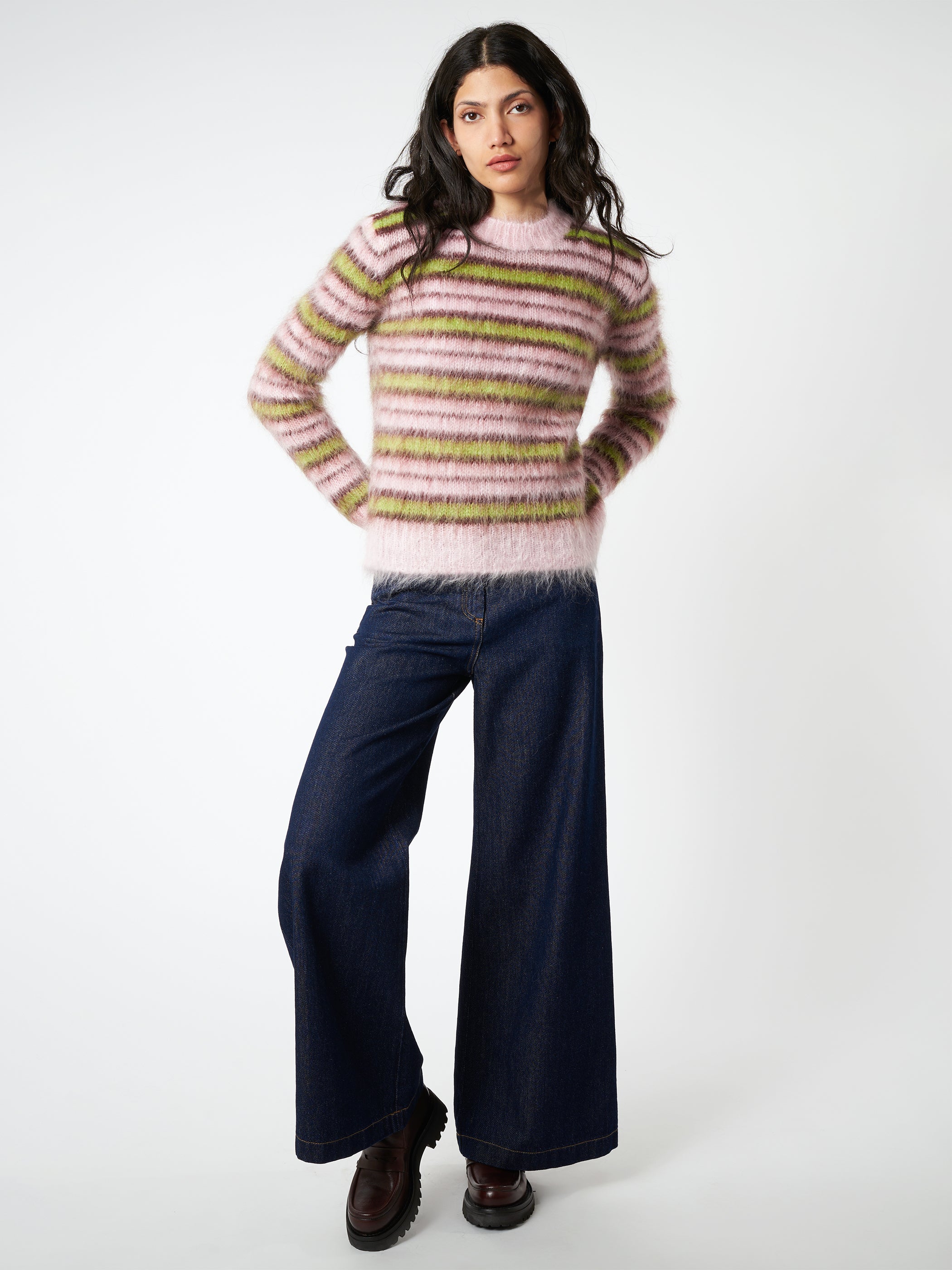 Striped Mohair And Wool Sweater