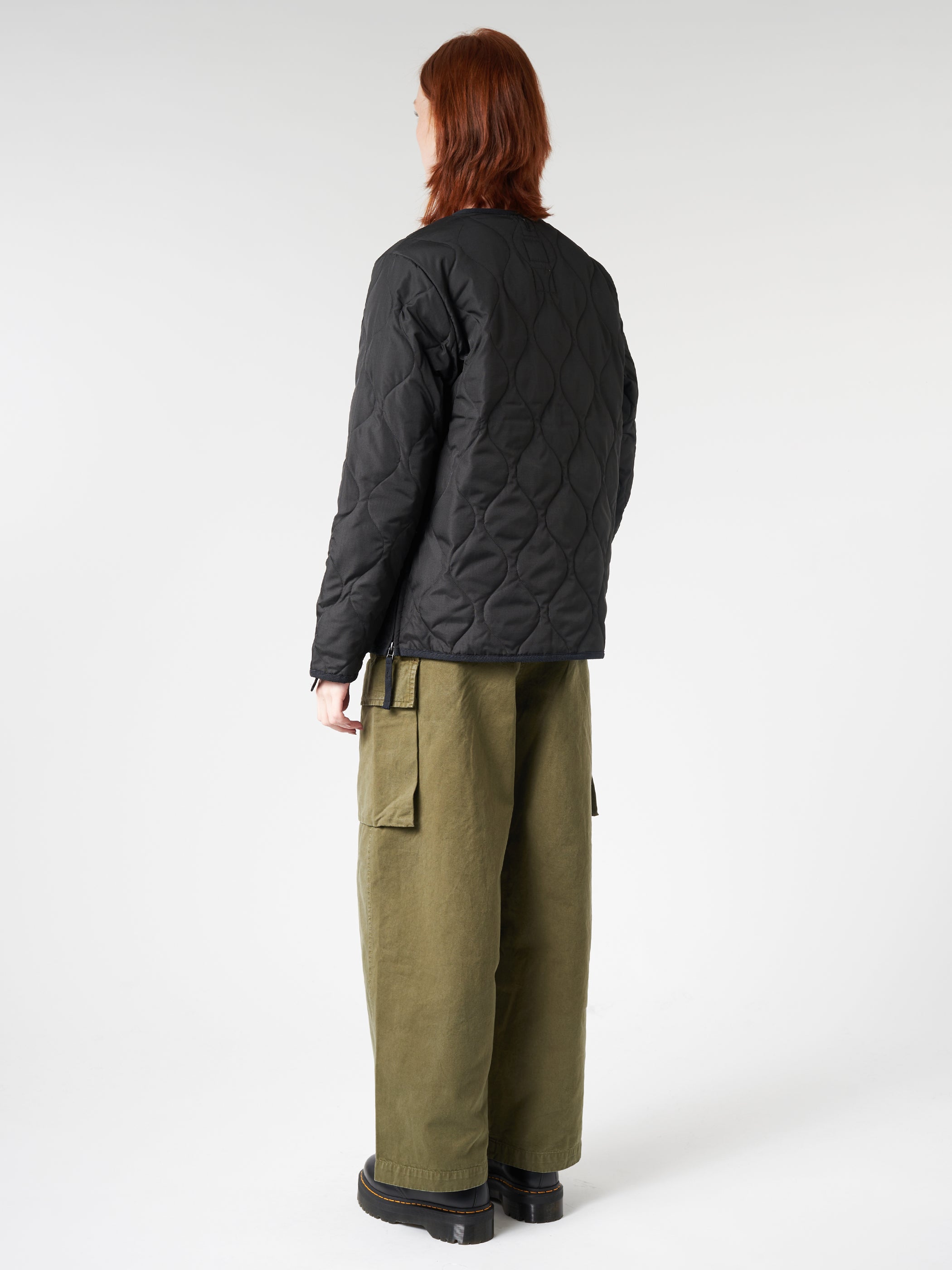 Military Zip V-Neck Down Jacket