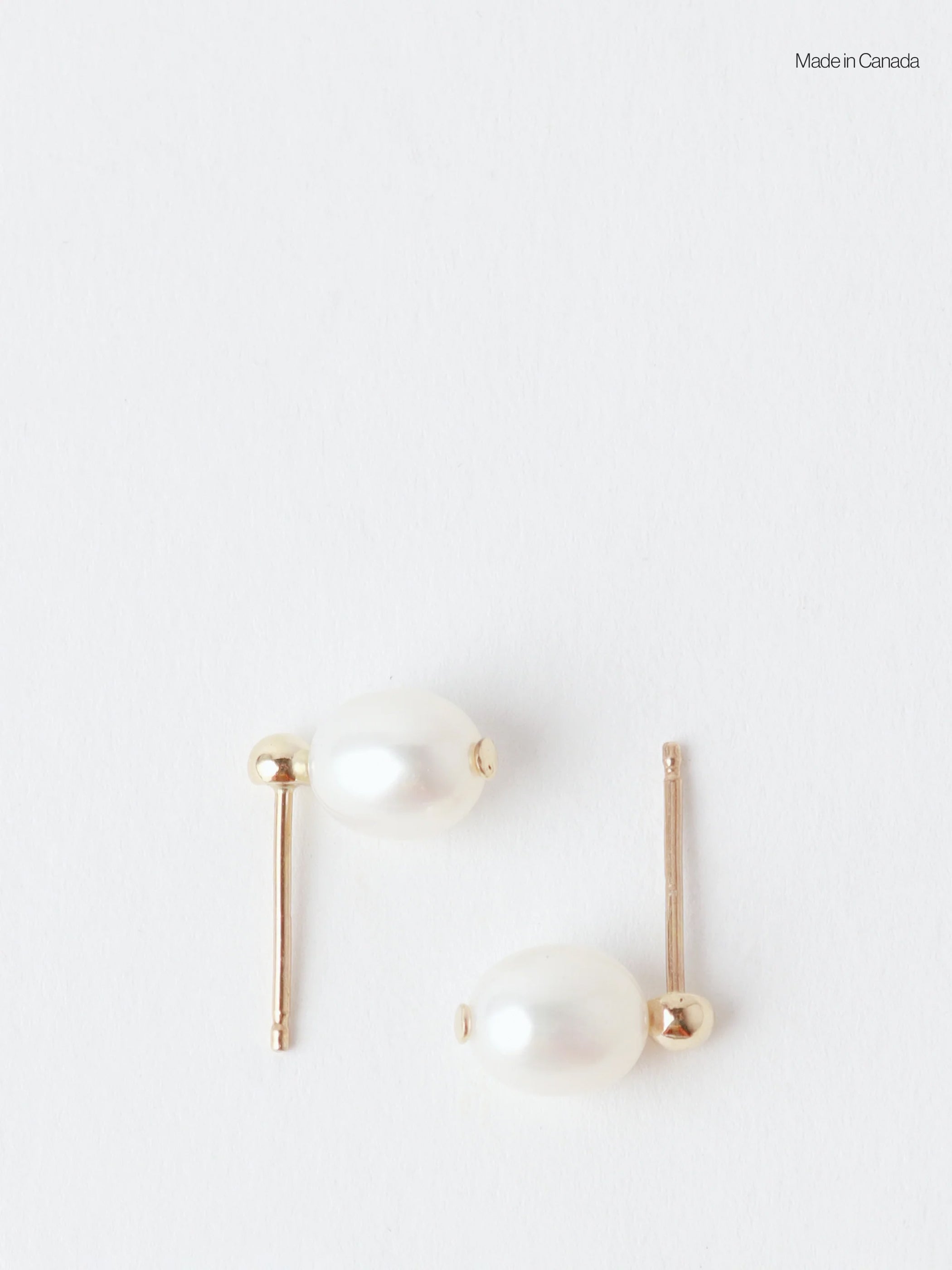 Petite Oval Pearl Studs