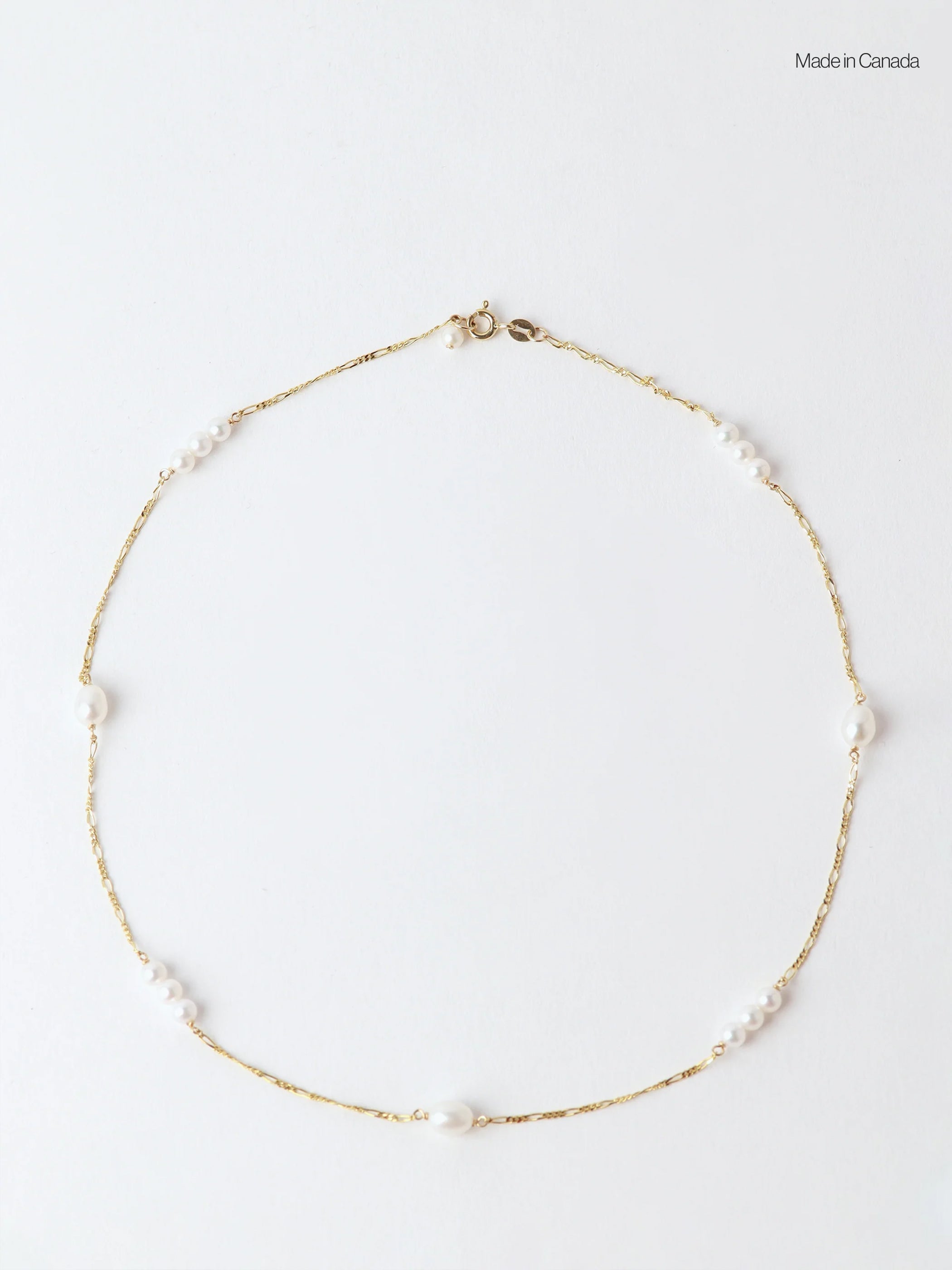 Keshi Pearl Figaro Chain Necklace