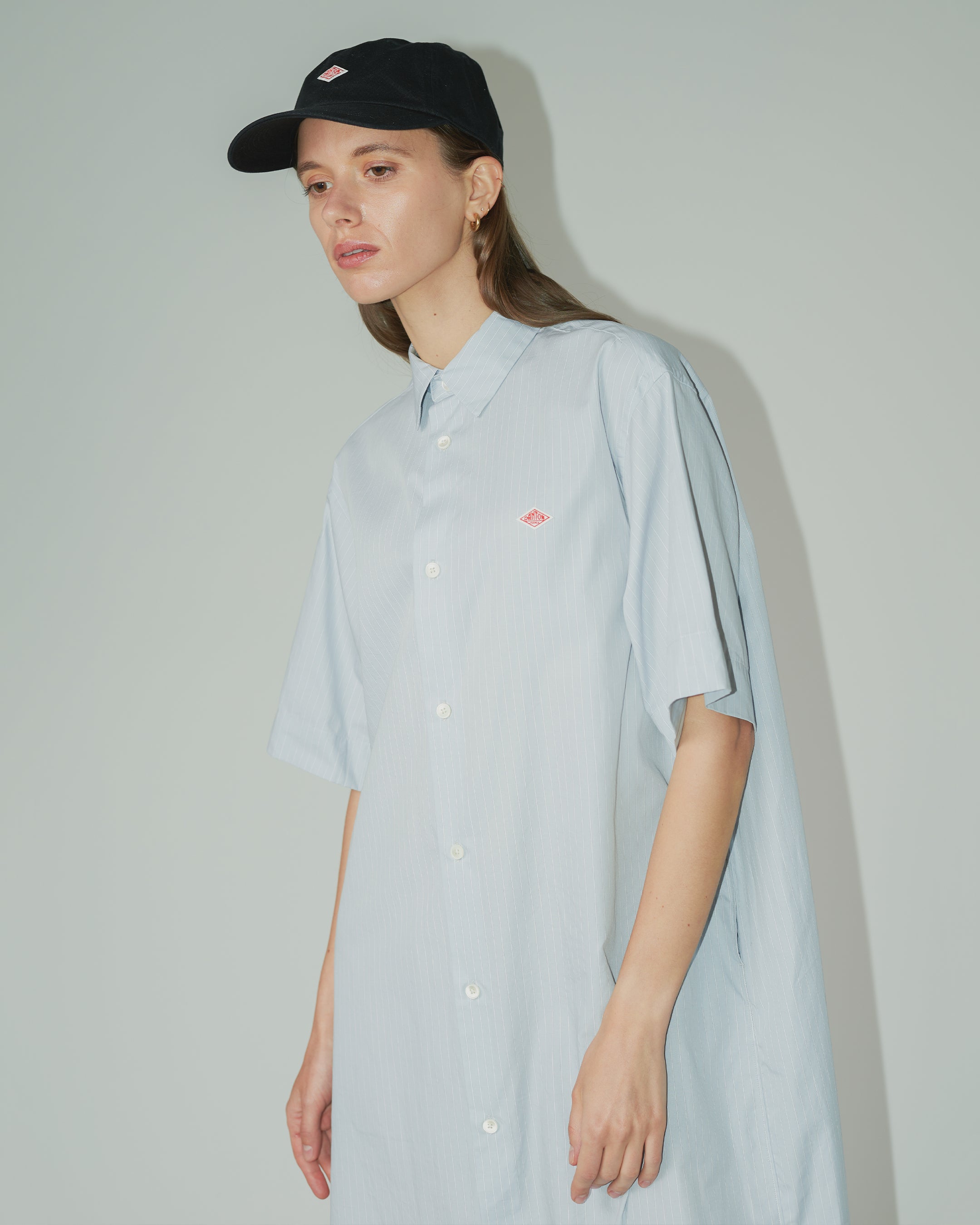 Cotton Poplin Short Sleeve Shirt Dress